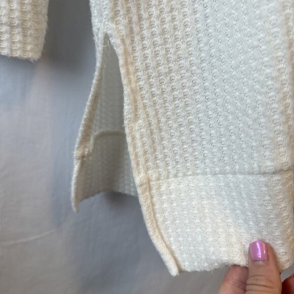 Zenana Outfitters Plus 3X Boho Chic Soft Waffle Knit Tunic Ivory Cottagcore Fall - Picture 3 of 10